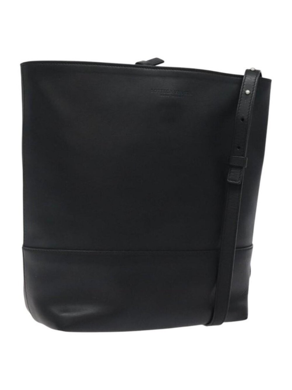 Authentic BOTTEGA VENETA Shoulder Bag Leather Black